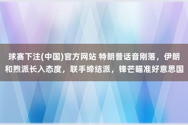 球赛下注(中国)官方网站 特朗普话音刚落，伊朗和煦派长入态度，联手缔结派，锋芒瞄准好意思国