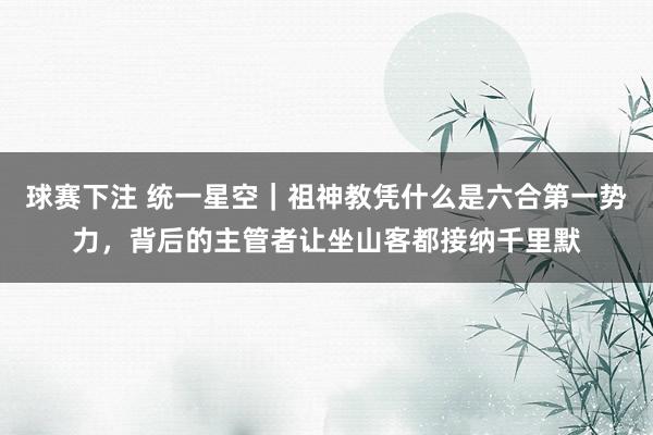 球赛下注 统一星空｜祖神教凭什么是六合第一势力，背后的主管者让坐山客都接纳千里默