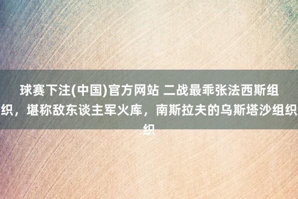 球赛下注(中国)官方网站 二战最乖张法西斯组织，堪称敌东谈主军火库，南斯拉夫的乌斯塔沙组织