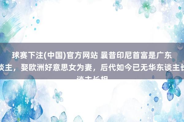 球赛下注(中国)官方网站 曩昔印尼首富是广东东谈主，娶欧洲好意思女为妻，后代如今已无华东谈主长相