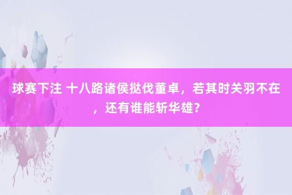 球赛下注 十八路诸侯挞伐董卓，若其时关羽不在，还有谁能斩华雄？