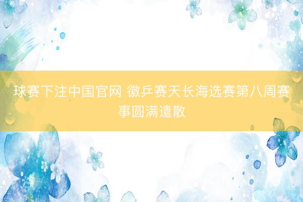 球赛下注中国官网 徽乒赛天长海选赛第八周赛事圆满遣散